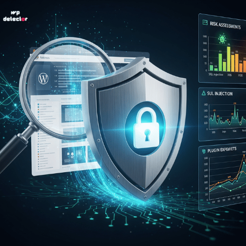 WordPress Security Issues Detection - WP Detector identifies vulnerabilities, security threats, and protection gaps WP Detector WordPress security vulnerability scanner displaying comprehensive security analysis and threat detection results
